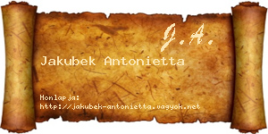 Jakubek Antonietta névjegykártya